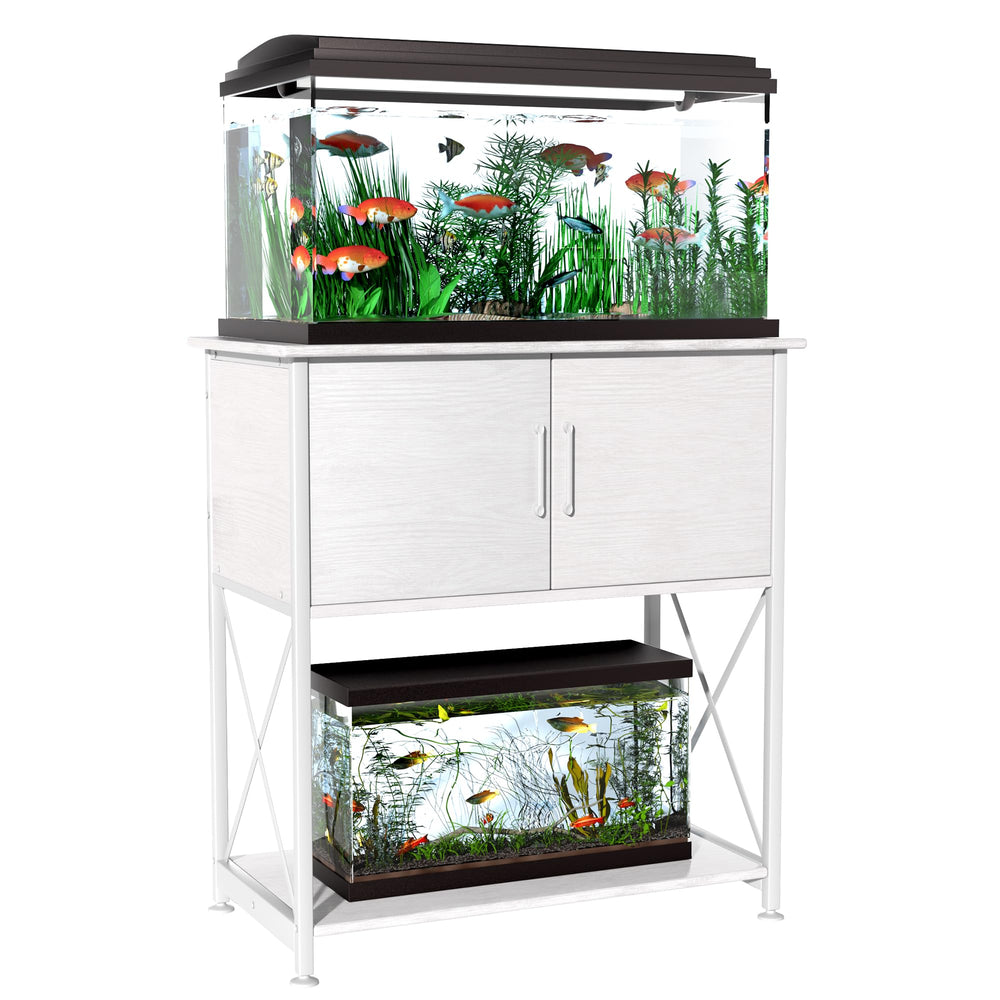 Herture stand tabletop shows generous 30.7 by 16.5 inch surface for 20-29 gallon tanks.