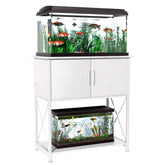Herture stand tabletop shows generous 30.7 by 16.5 inch surface for 20-29 gallon tanks.