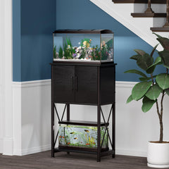 Herture storage cabinet door keeps fish gear organized and accessible.