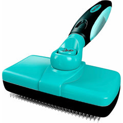 Hertzko dog brush shedding aqua highlights gentle grooming that helps reduce loose hair