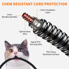 Hervimo pet heating pad chew-resistant-cord reduces chewing risks during use.