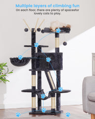 Hey-brother cat tree 53in-wide-scratching-board: broad surface encourages claw maintenance.