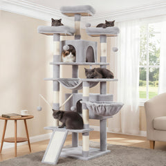 Hey-brother cat tree 71-inch height provides vertical enrichment for indoor cats.