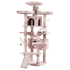 Hey-brother cat tree 71-inch tall offers elevated viewing for curious cats.