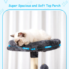 Hey-brother cat tree anti tilt harness secures play space