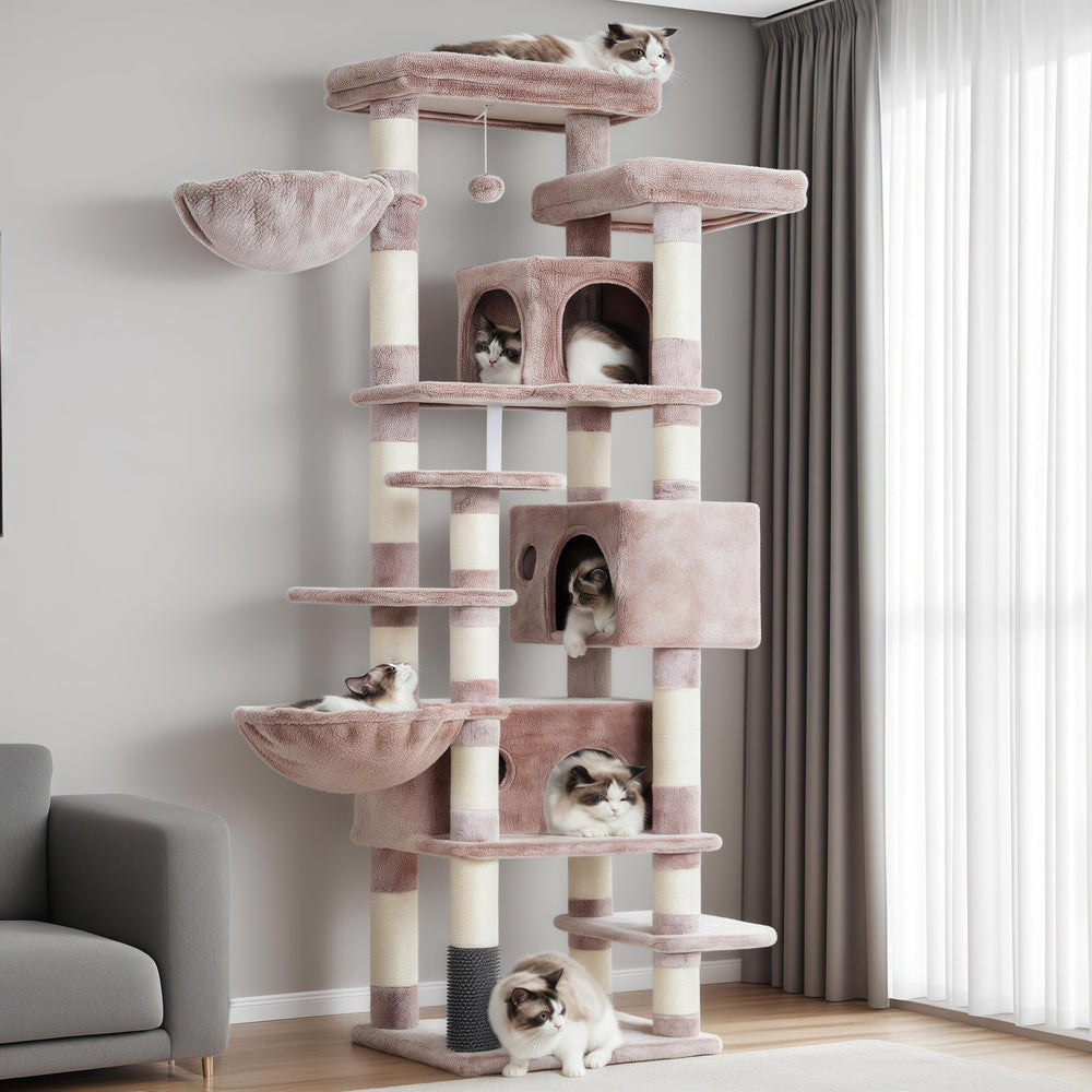 Hey-brother cat tree baseboard stability ensures safe indoor play