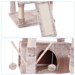 Hey-brother cat tree cozy basket hammock offers snug lounging for cats.