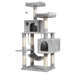 Hey-brother cat tree multi-level condo ready for quick setup and play.
