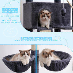 Hey-brother cat tree multiple platforms for jumping and perching