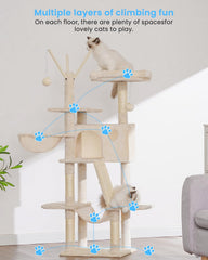 Hey-brother cat tree padded platform bed gives cozy resting spots for cat relaxation.