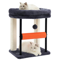 Hey-brother cat tree with sisal posts offers a satisfying scratching outlet