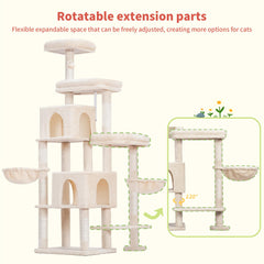 Hey-brother cat tree top platform 70in offers elevated vantage point for attentive cats