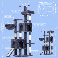 Hey-brother Cat Tree Tower detachable-toys enhances interactive play.