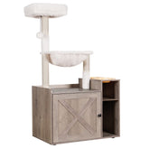 Hey-brother cat tree with litter-box enclosure hides litter for a tidier room