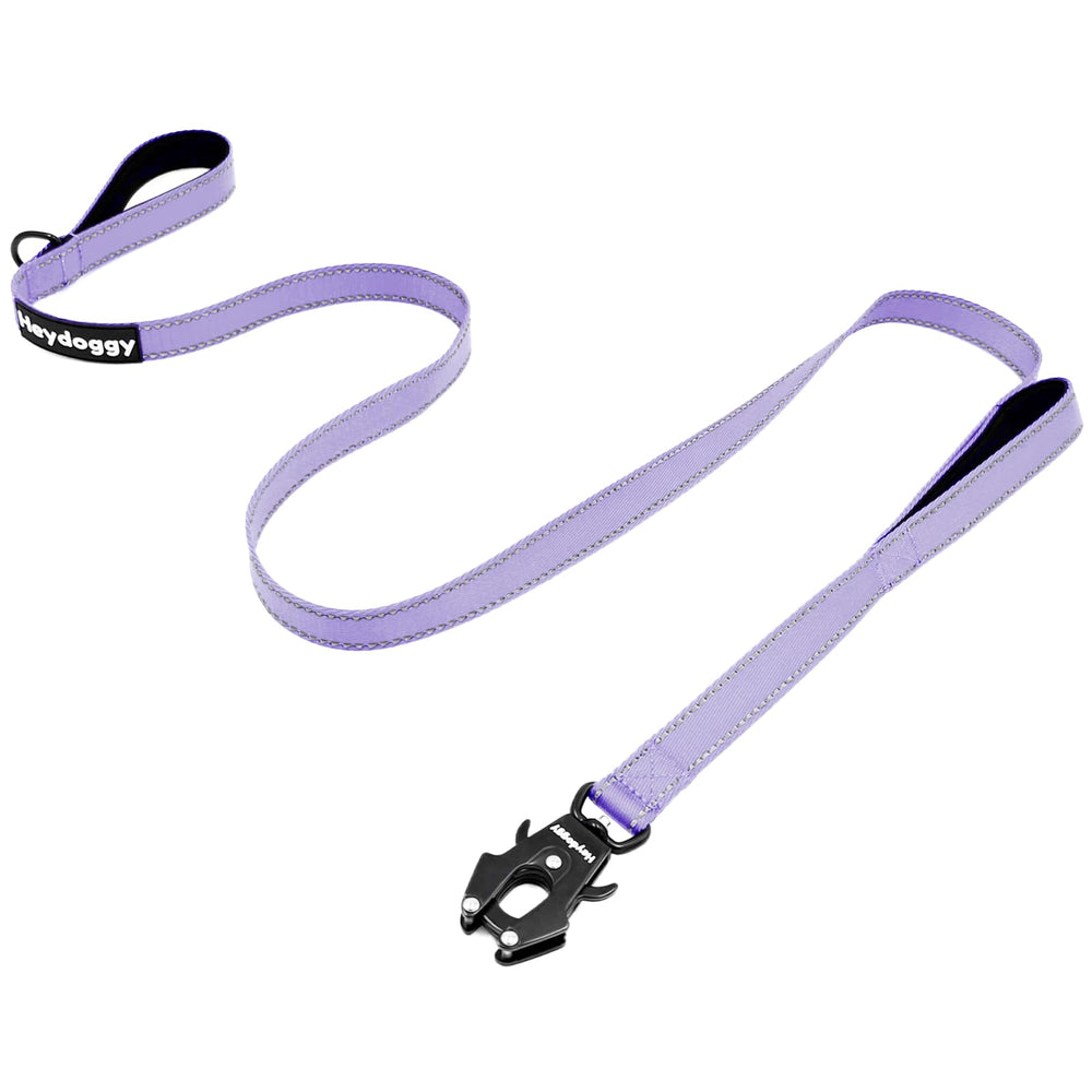 Heydoggy strong-heavy-duty leash front view showing frog-clip for quick-release control