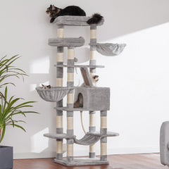 Heybly cat tree 68-inch height enables multi-level play and rest zones