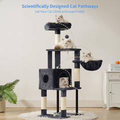 Heybly cat tree anti tipping straps boost stability during climbing and play sessions.