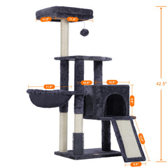 Heybly cat tree basket-safety fixed sides create a secure lounging retreat.