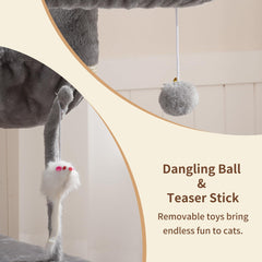 Heybly cat tree basket-den creates a secure wrapped resting spot