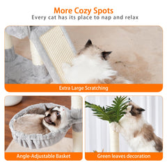 Heybly cat tree padded perches provide comfortable resting spots during play