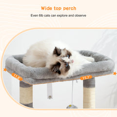 Heybly Cat Tree sisal posts promote healthy scratching and claw maintenance.