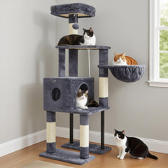 Heybly cat tree top perches offer elevated views and cozy naps for indoor cats.