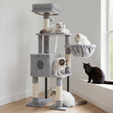 Heybly cat tree tower assembly shows stable indoor play.
