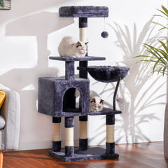 Heybly cat tree shows two jumping platforms for active play