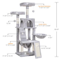 Heybly cat tree wide scratching board encourages claw care and furniture protection