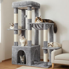 Heybly Heavy Duty Cat Tree baseboard offers stability for confident jumps and lounging.