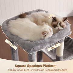 Heybly Heavy Duty Cat Tree four-level structure invites climbing and independent zones.