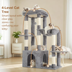 Heybly Heavy Duty Cat Tree top perch provides a wide view and comfortable naps.