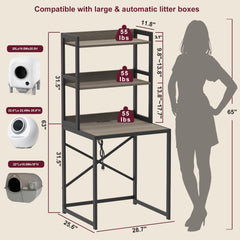 Heybly Litter Box Enclosure integrated power hub with outlets for robot charging.