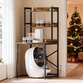 Heybly Litter Box Enclosure overview showing rustic wooden cabinet with ample interior space.