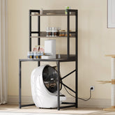 Heybly Litter Box Enclosure wooden frame with robot dock ready for easy cleaning.