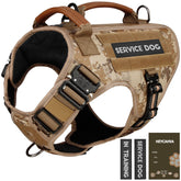 Heycahva desert camo tactical harness front view for secure hiking and training