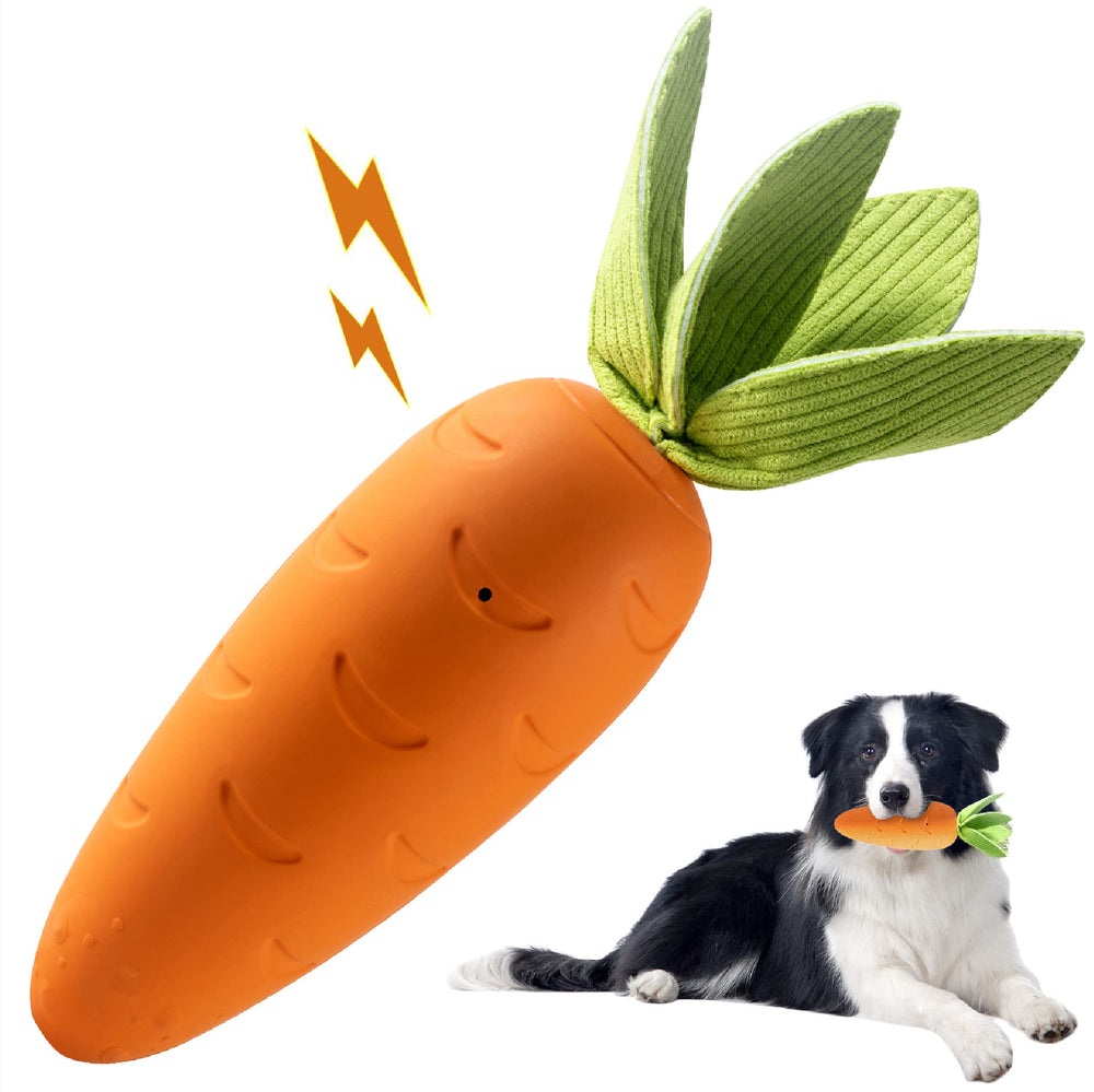 HEYKEY carrot-shaped dog toy with milk scent for aggressive chewers and focused play.