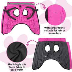 HezzLuv waterproof dog jacket with warm fleece lining for dry, cozy cold-weather outings.