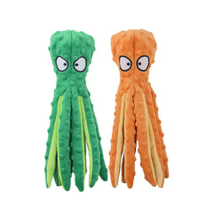 HGB octopus no-stuffing toy in bright colors for tug and fetch