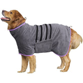 Bata HhiMyOct para perro, frontal, absorbe rápidamente la humedad.