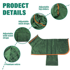 HhiMyOct capa secado para perro, absorbente y práctico para baño.