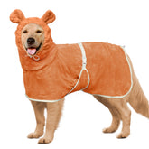 HhiMyOct dog bathrobe absorbent towel showcases quick-dry microfiber after bath time