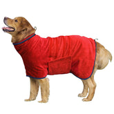 HhiMyOct dog drying coat front view highlights fast moisture absorption after baths