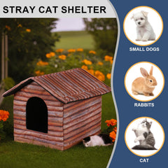 H HONG RI SHENG Medium Redwood shelter fits pets under 8.8 lb.