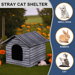 H HONG RI SHENG medium-size cat house suits pets under 8.8 pounds.