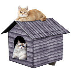 H HONG RI SHENG outdoor cat house shows waterproof canvas for all-weather shelter.