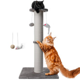 HHZZMIAO 34inch tall cat scratching post base provides stable vertical stretching and claw maintenance.