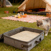 HiCaptain portable cat litter box folded for travel and space-saving design.