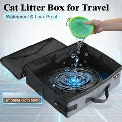 HiCaptain portable cat litter box lid closed demonstrates odor containment during travel.