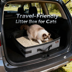 HiCaptain portable cat litter box setup shows easy entry and exit for cats.
